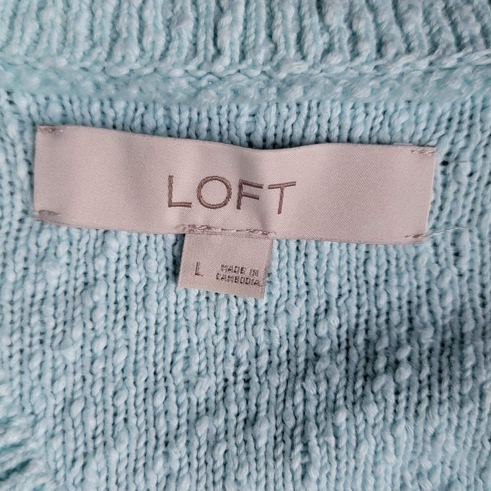 Light Blue Women's Cardigan Sweater - Picture 2 of 5